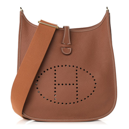 Hermes Taurillon Clemence Evelyne III PM Gold 1 of 13