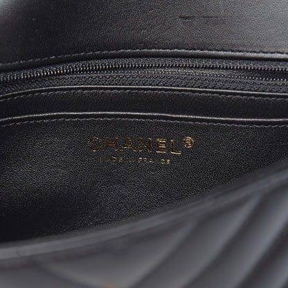 Chanel Lambskin Chevron Quilted Mini Rectangular Flap Black 6 of 14