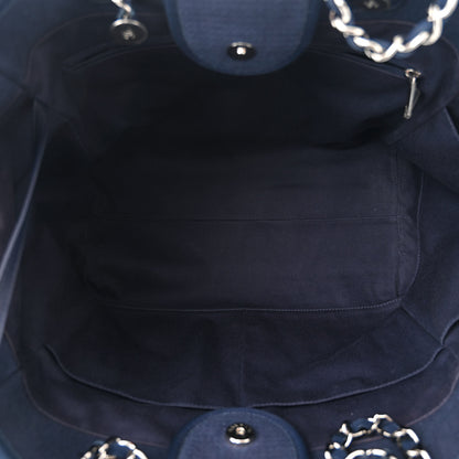 Chanel Mixed Fibers Calfskin Medium Deauville Tote Dark Blue 6 of 16