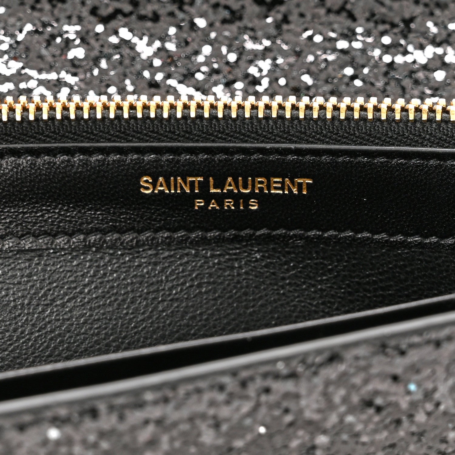 Saint Laurent Glitter Classic Monogram Chain Wallet Black Multicolor 7 of 10