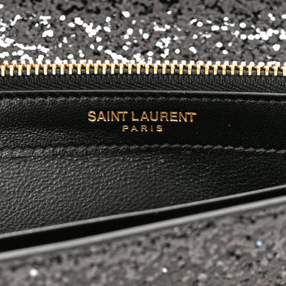 Saint Laurent Glitter Classic Monogram Chain Wallet Black Multicolor 7 of 10