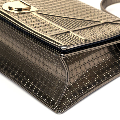 Christian Dior Metallic Patent Micro-Cannage Medium Diorama Flap Bag Gold 9 of 9