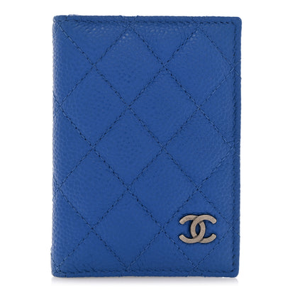 Chanel Caviar Quilted Card Holder Wallet Blue 1 of 8