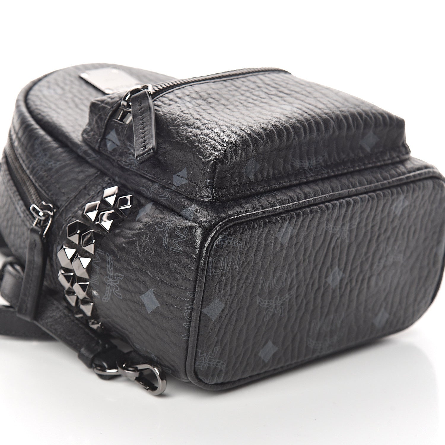 MCM Visetos Side Stud X-Mini Stark Bebe Boo Backpack Black 6 of 7