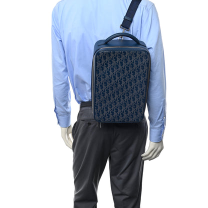 Christian Dior Calfskin Perforated Oblique Galaxy Marsupio World Tour Pelle Sling Navy Blue 2 of 7