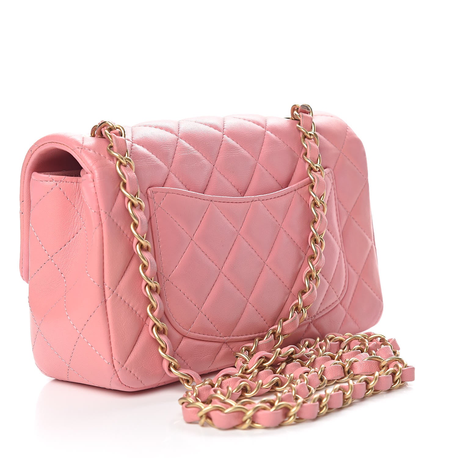 Chanel Lambskin Quilted Mini Rectangular Flap Pink 3 of 12