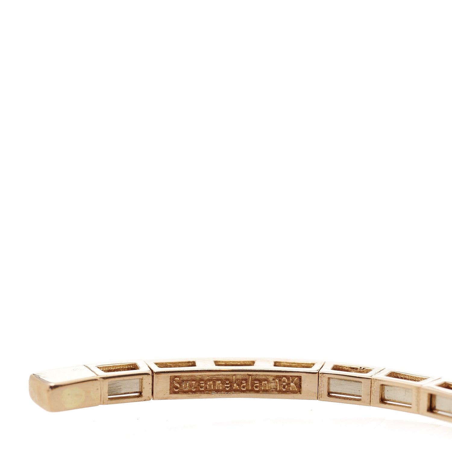 Suzanne Kalan 18K Rose Gold Diamond Rainbow Sapphire Horizontal Baguette Fireworks Bracelet 3 of 3