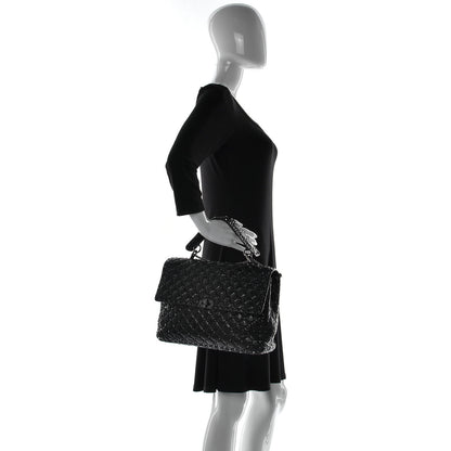 Valentino Garavani Craquele Nappa Maxi Rockstud Spike Shoulder Bag Black 3 of 15