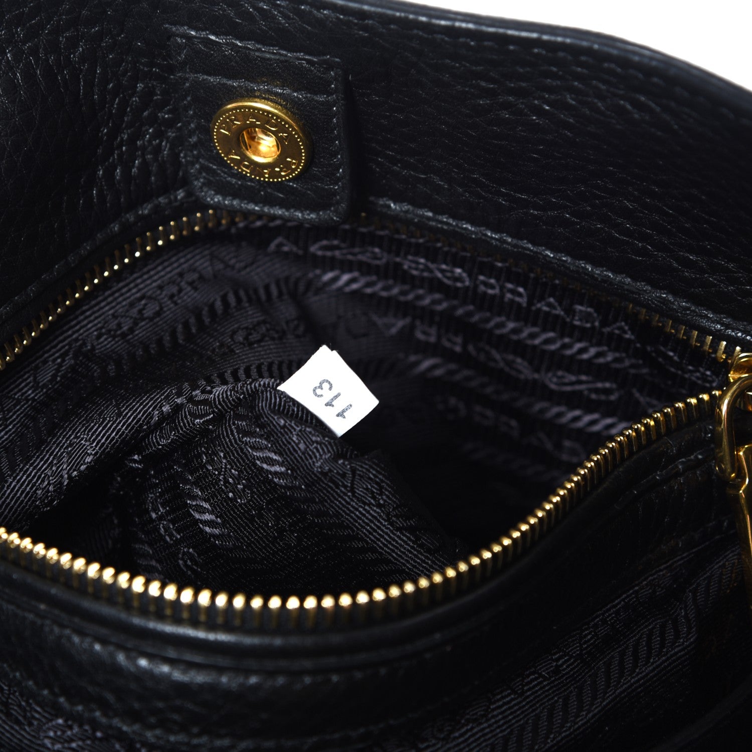 Prada Vitello Daino Side Pocket Tote Nero Black 8 of 8