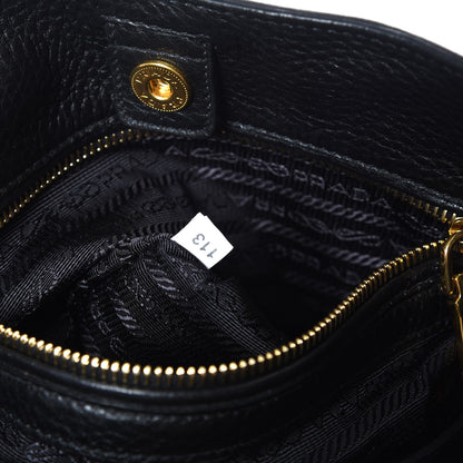 Prada Vitello Daino Side Pocket Tote Nero Black 8 of 8