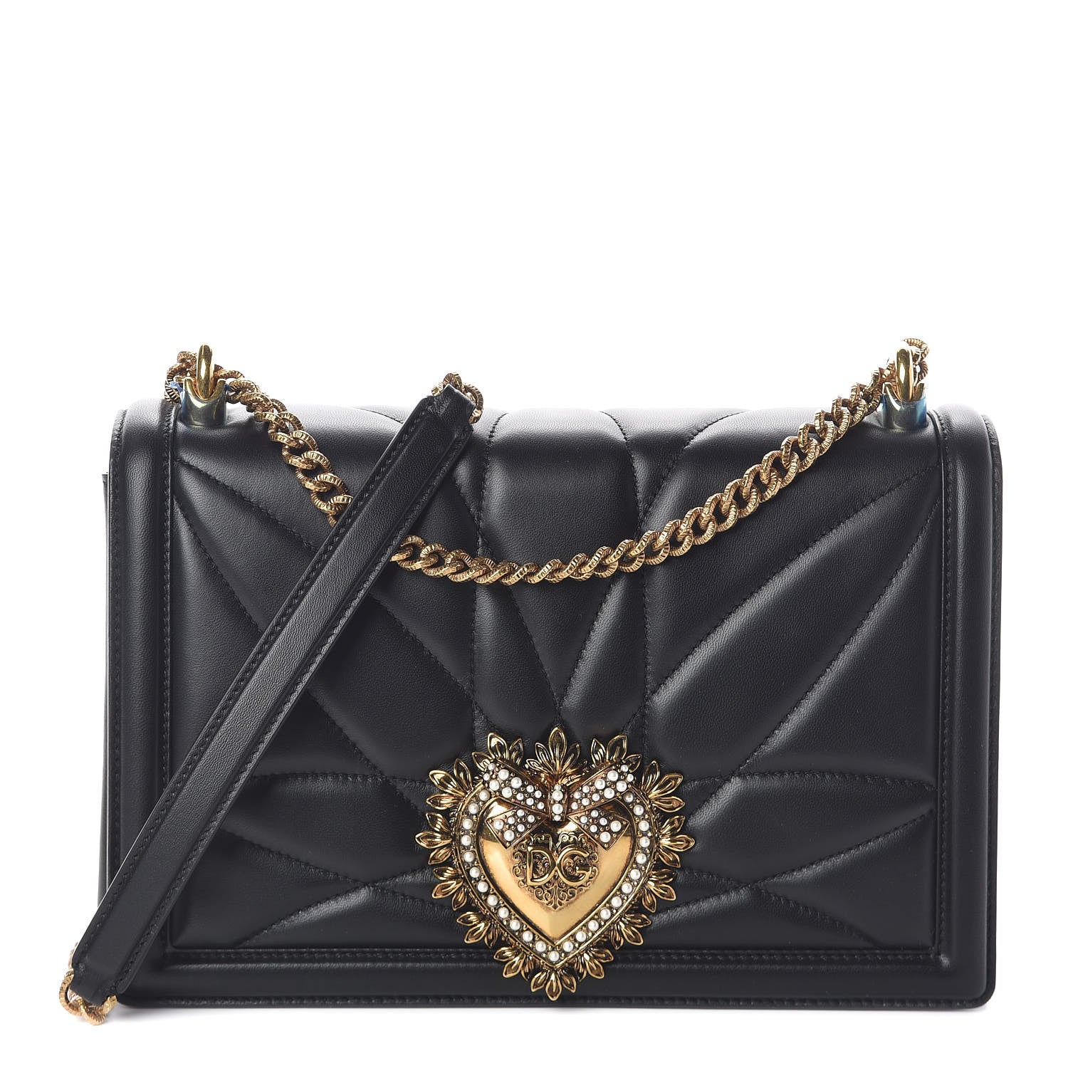 Dolce & Gabbana Calfskin Large Devotion Bag Black 1 of 8