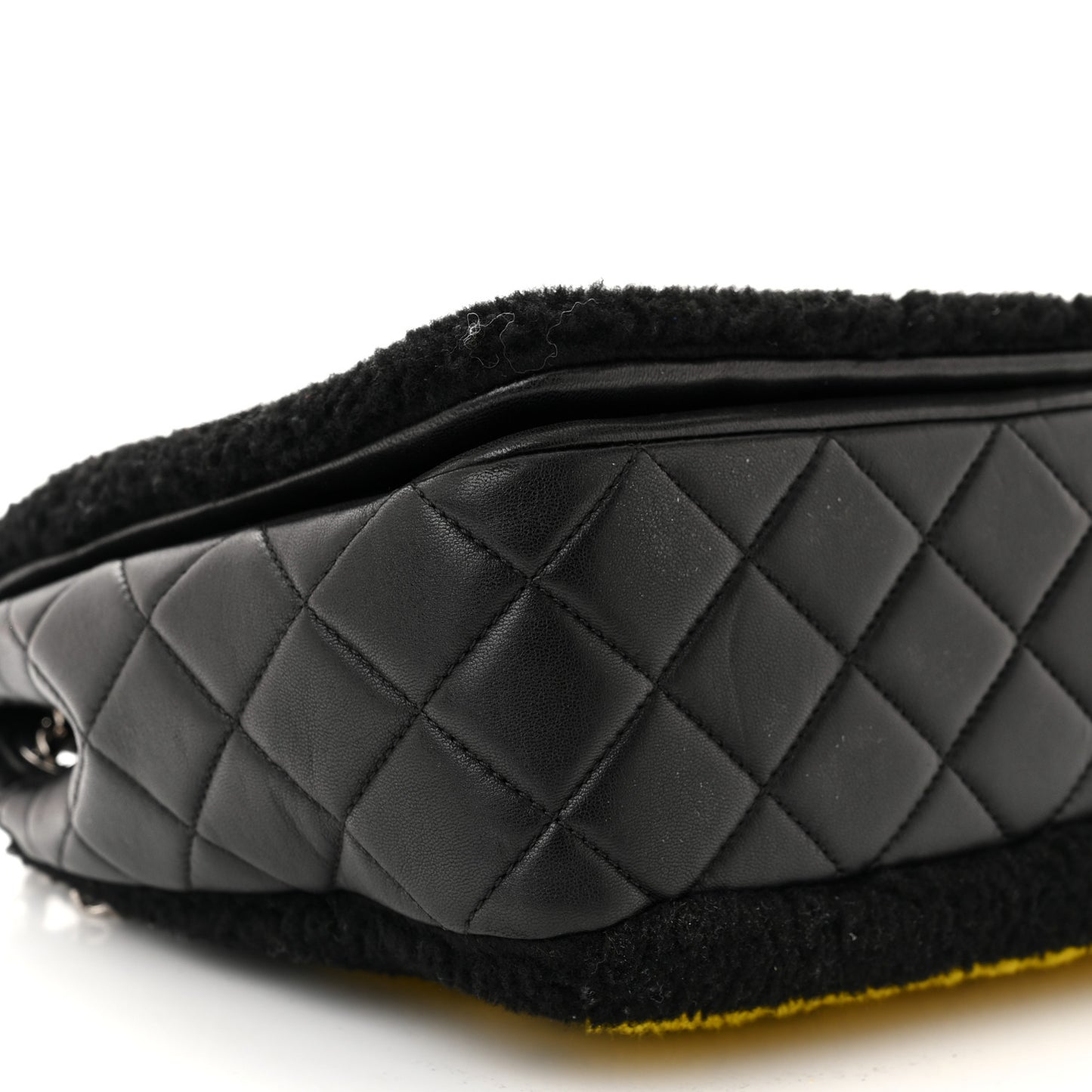 Shearling Lambskin Jumbo Chanel 100% Flap Black