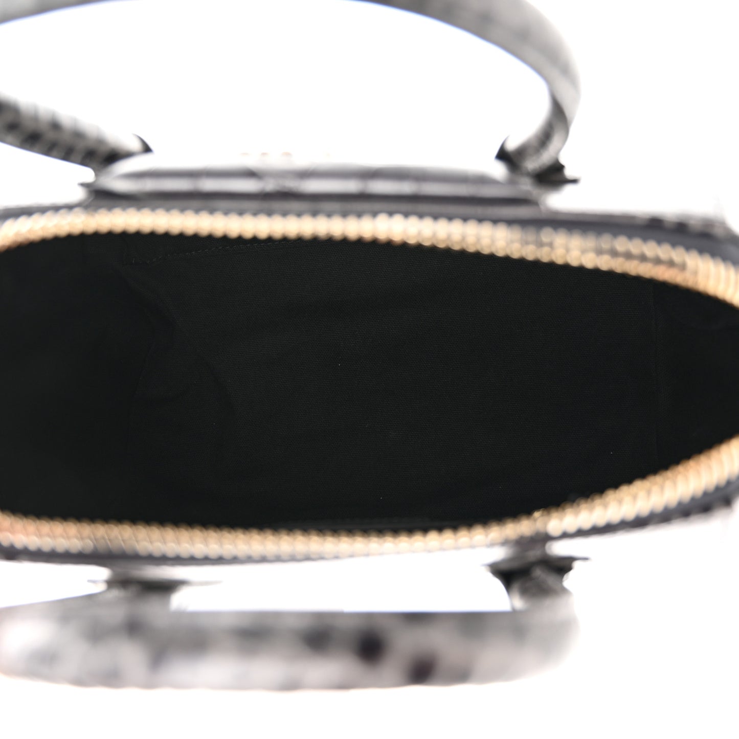 Calfskin Crocodile Embossed Small Antigona Storm Grey