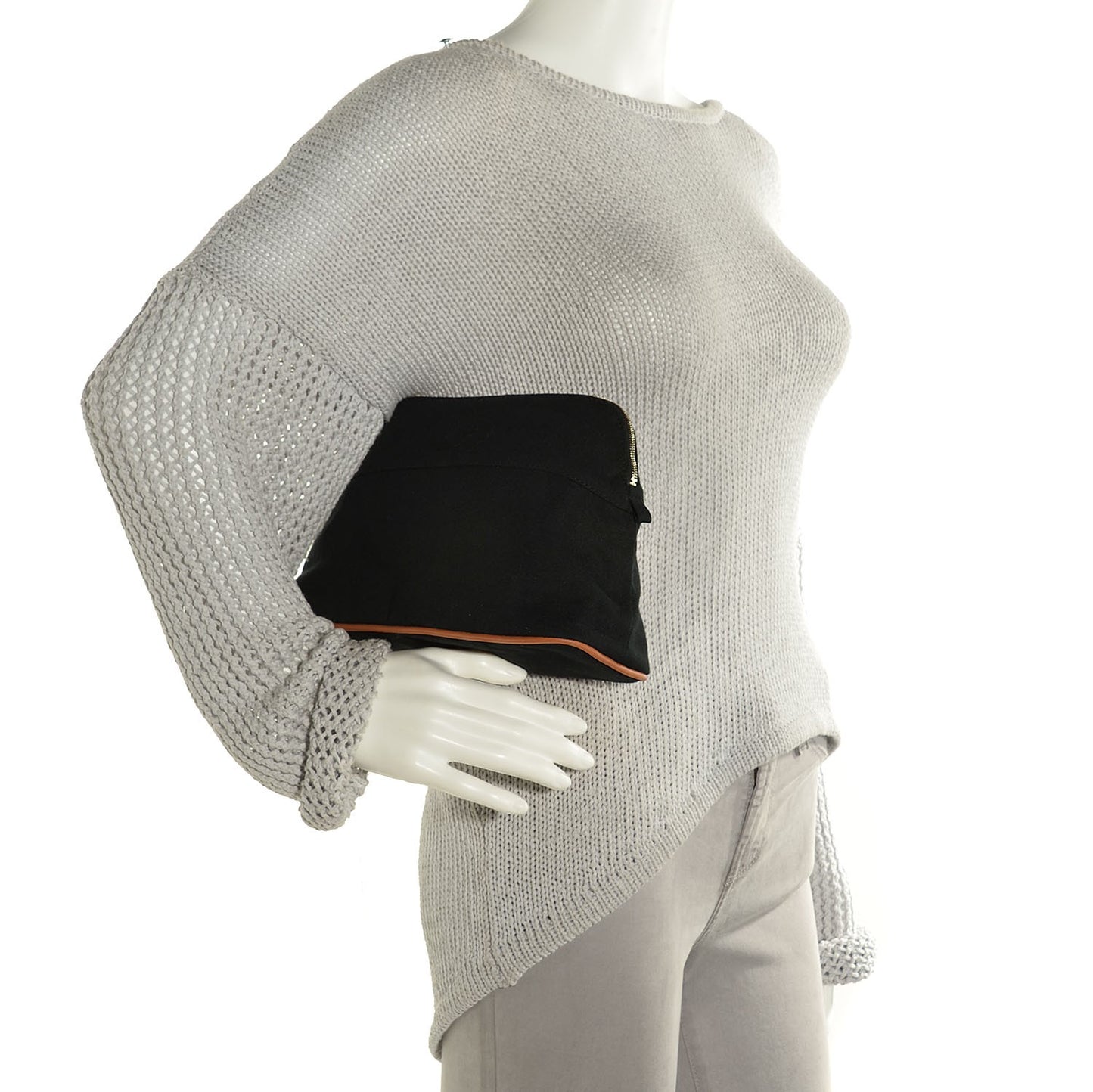 Cotton Canvas Bolide Travel Cosmetic Pouch Black
