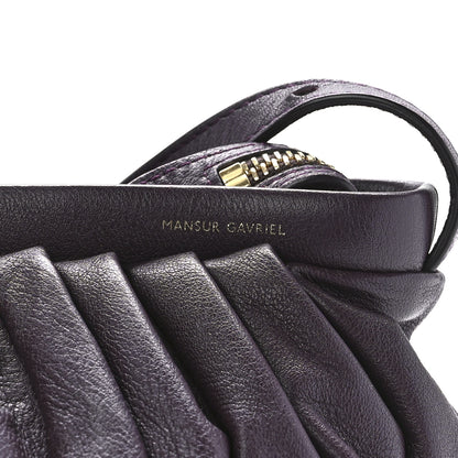 Mansur Gavriel Calfskin Pleated Balloon Bag Eggplant 7 of 11