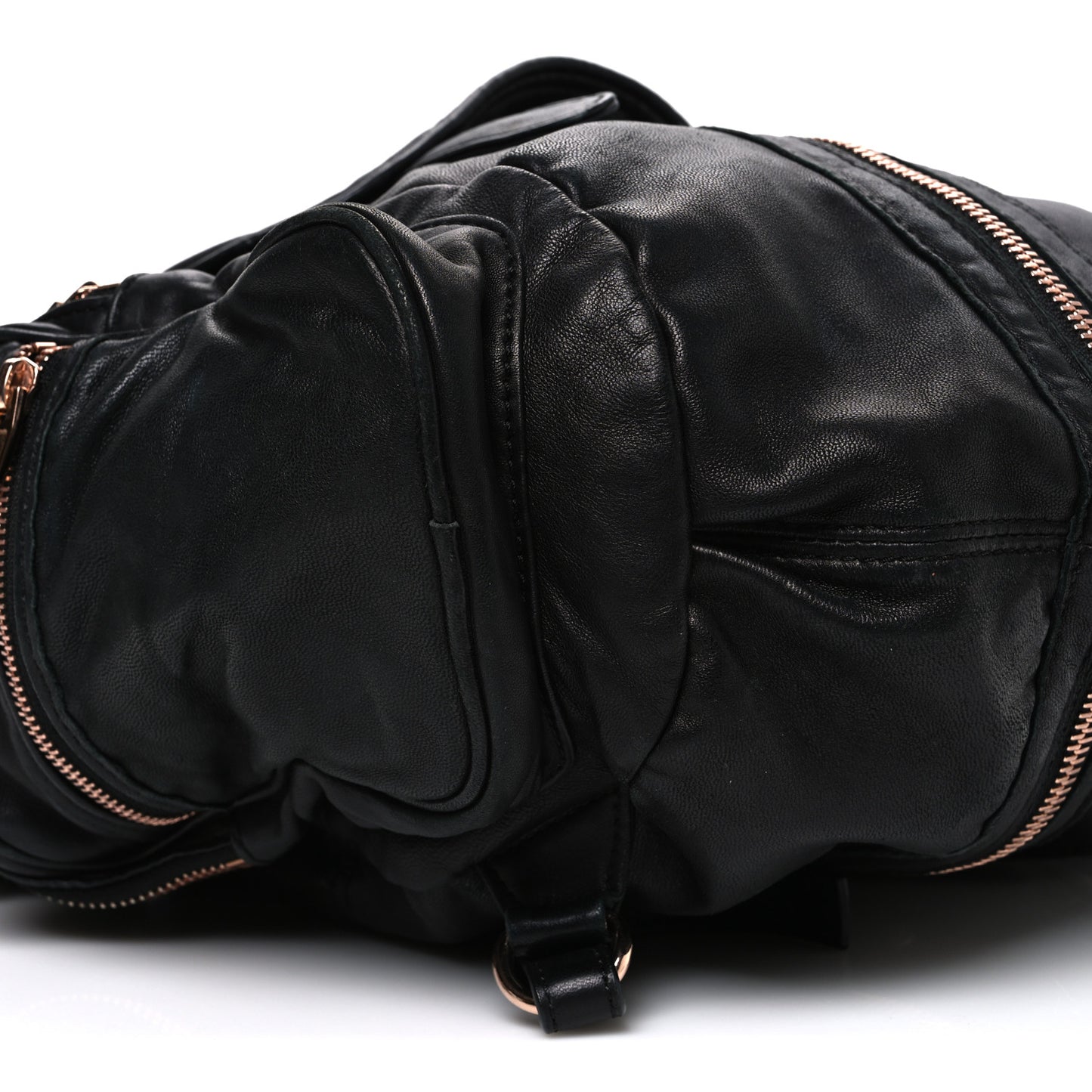 Lambskin Marti Backpack Bag Washed Black Rose Gold Hardware