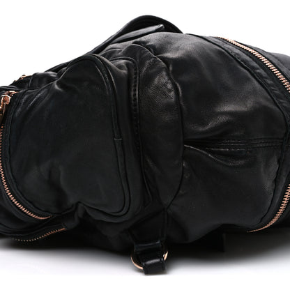 Alexander Wang Lambskin Marti Backpack Bag Washed Black Rose Gold Hardware 7 of 8