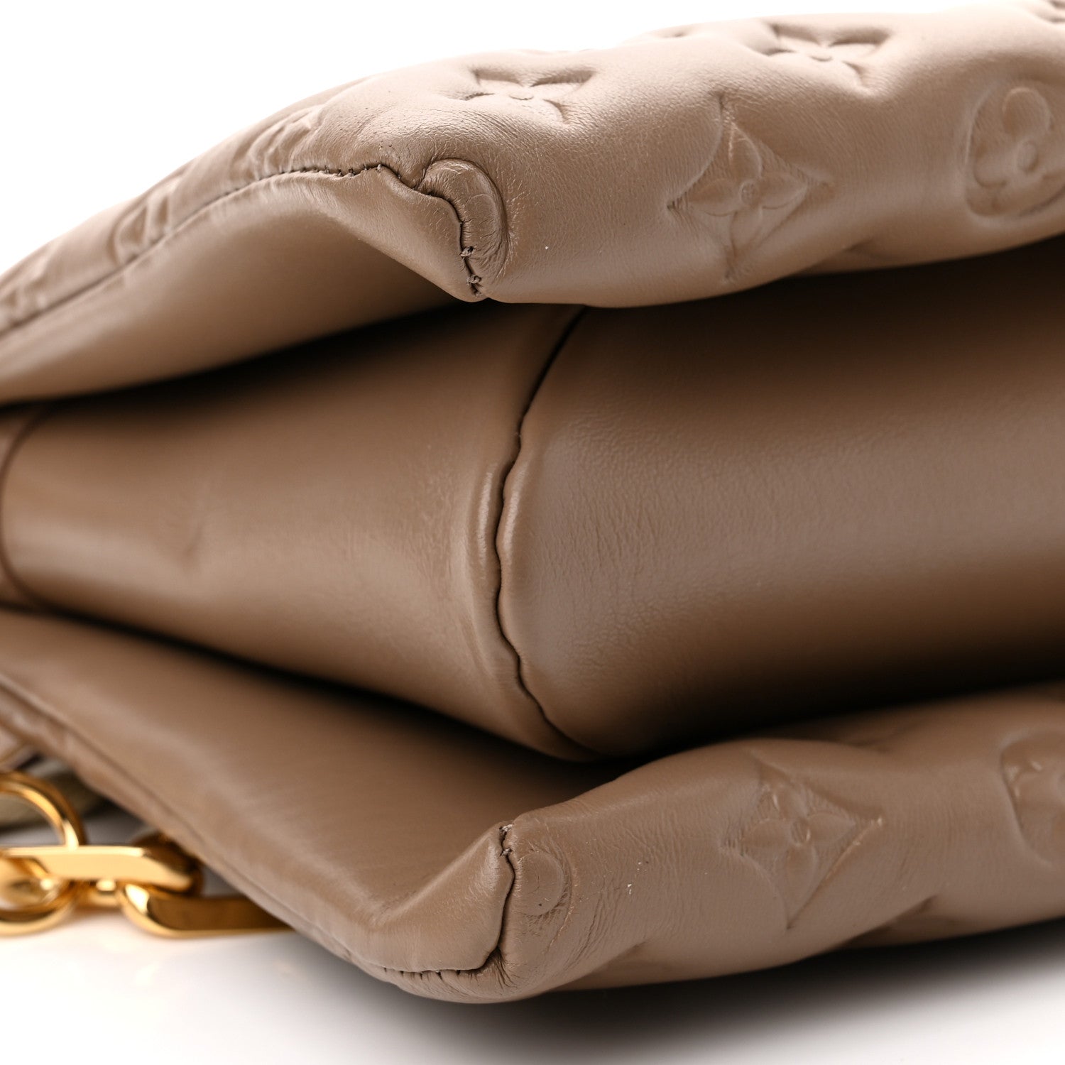 Louis Vuitton Lambskin Embossed Monogram Coussin PM Taupe 8 of 10