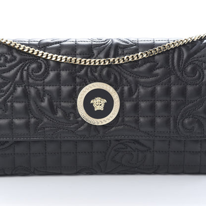 Versace Nappa Barocco Quilted Wallet Chain Crossbody Black 7 of 9