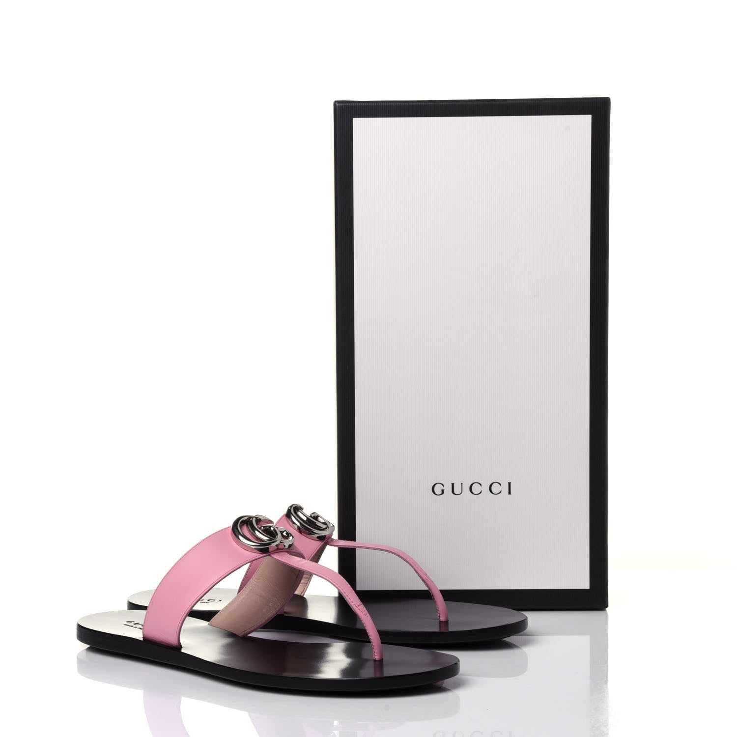 Gucci Calfskin GG Marmont Thong Sandals 38.5 Wild Rose 11 of 11