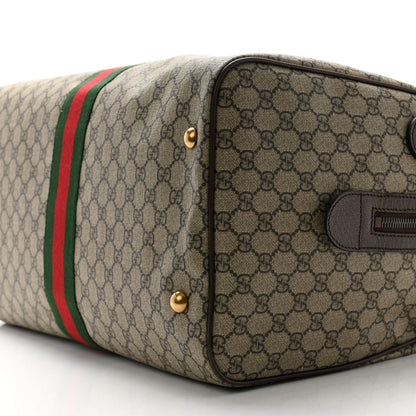 Gucci GG Supreme Monogram Textured Dollar Calfskin Web Medium Ophidia Carry-On Duffle Bag Beige Ebony New Acero 9 of 9