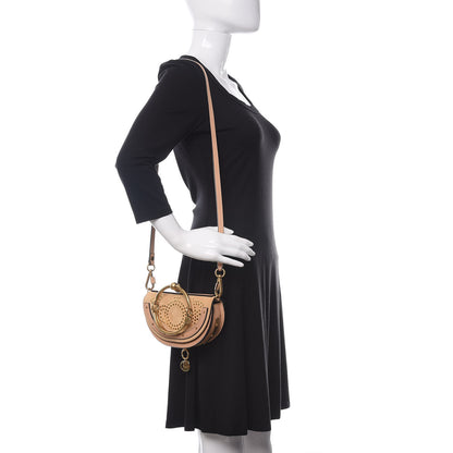 Chloe Suede Calfskin Constellation Studded Small Nile Bracelet Minaudiere Bag Blush Nude 2 of 9