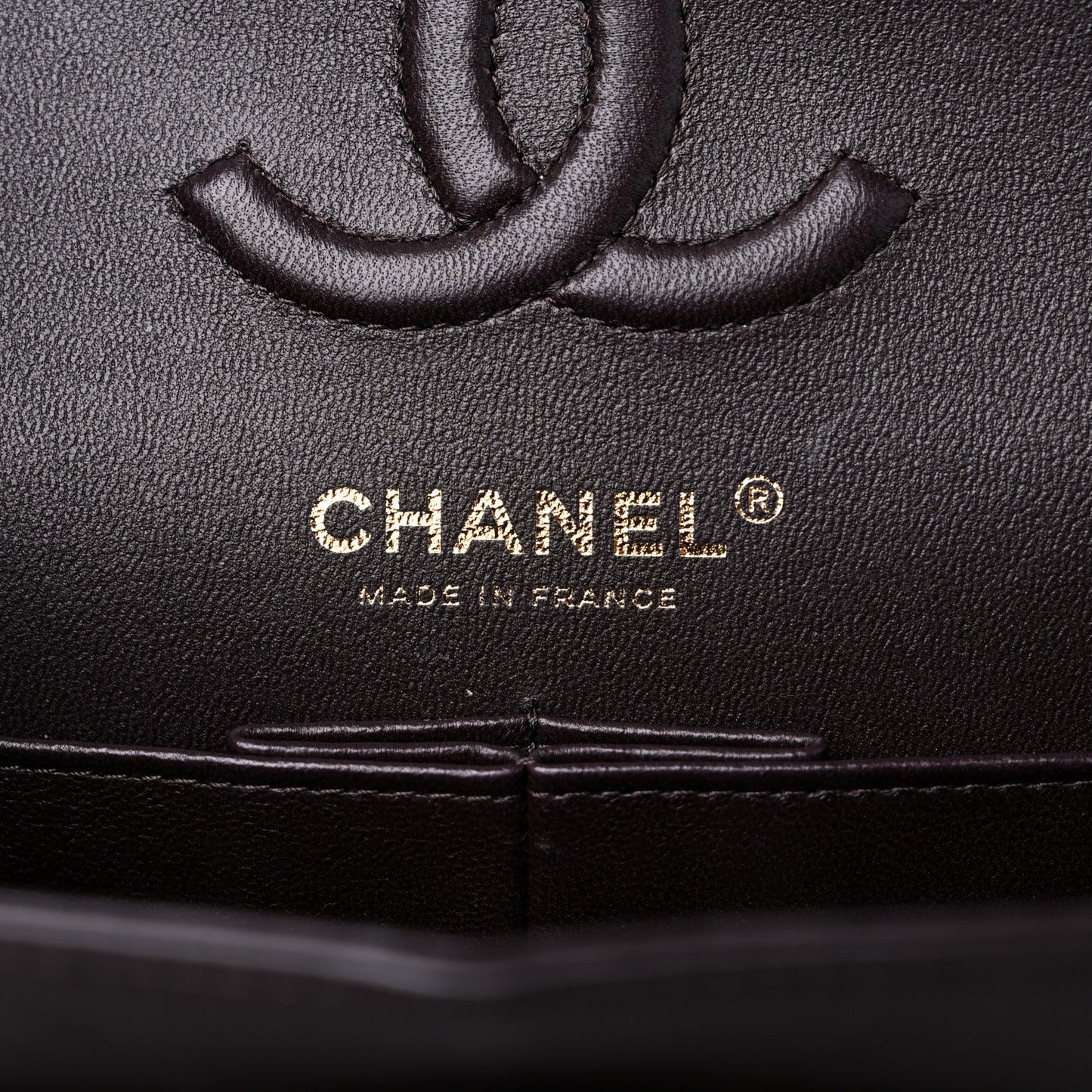 Lambskin Quilted Small Double Flap Dark Brown