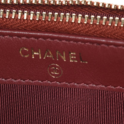 Chanel Iridescent Caviar Quilted Clutch With Chain Burgundy 8 of 11