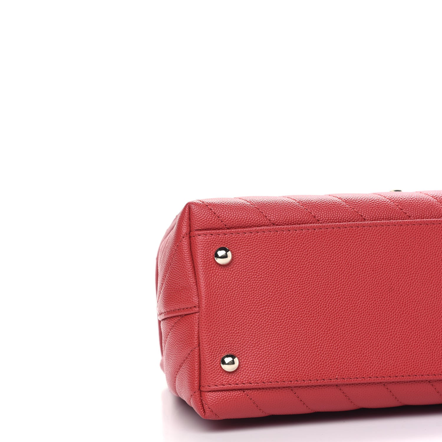Chanel Caviar Chevron Quilted Small Coco Handle Flap Red 7 of 8