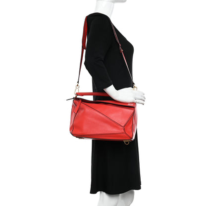 Loewe Calfskin Medium Puzzle Bag Scarlet 3 of 14