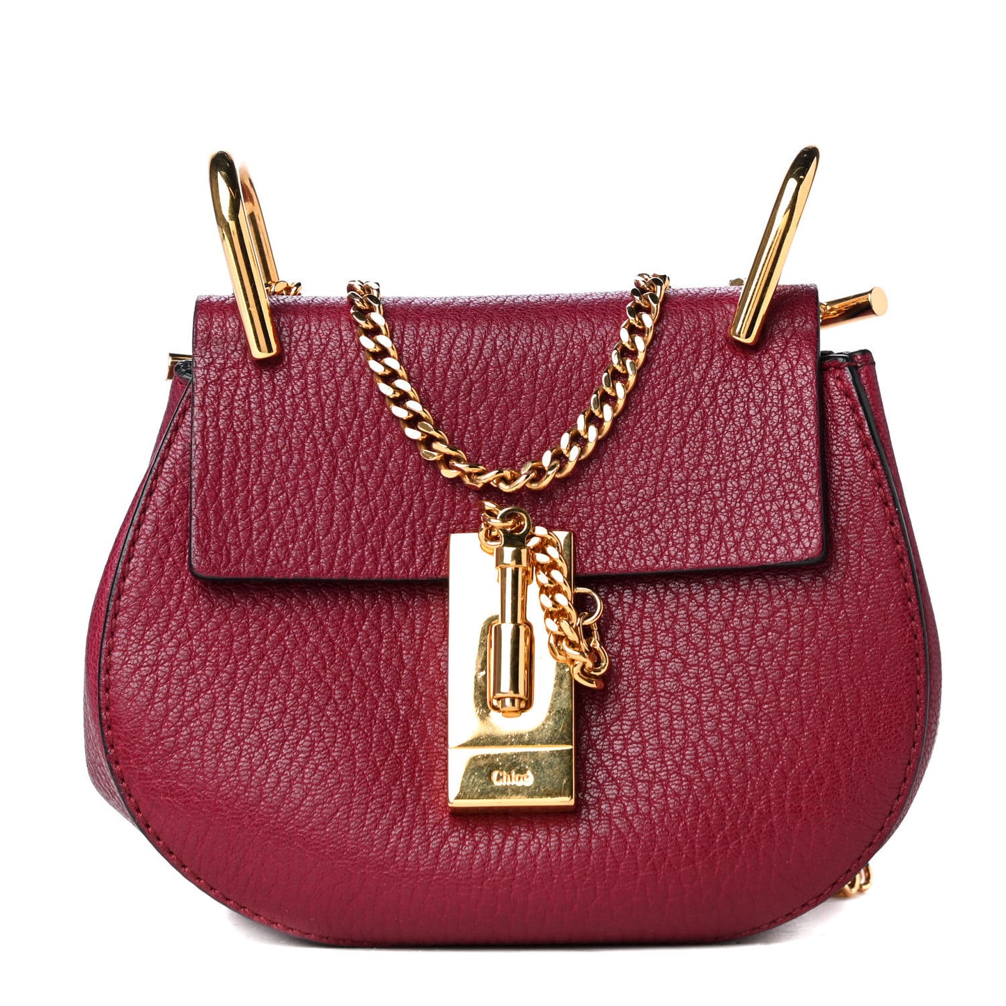 Grained Lambskin Nano Drew Shoulder Bag Wine Purple