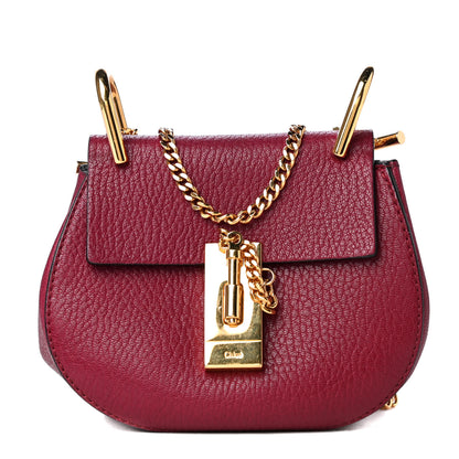 Chloe Grained Lambskin Nano Drew Shoulder Bag Wine Purple 1 of 4