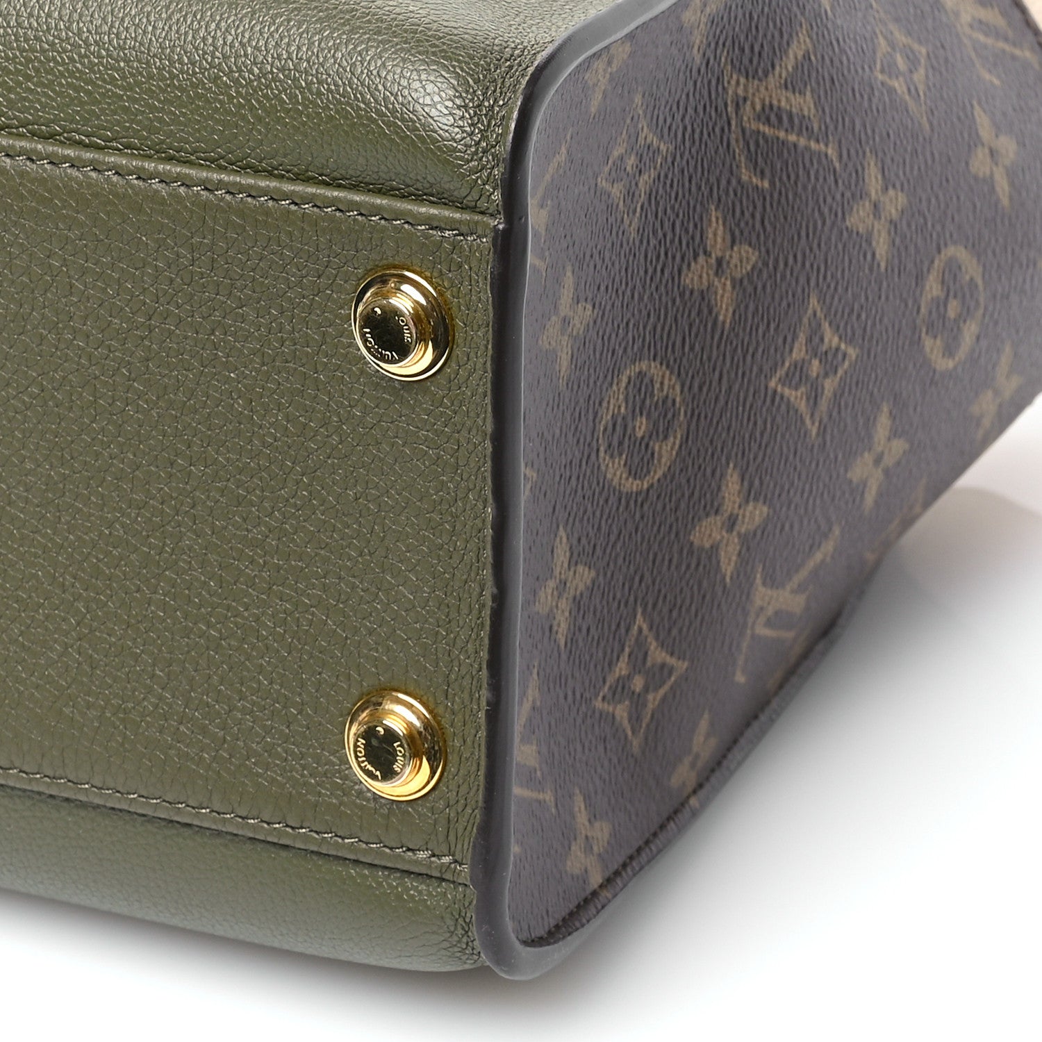 Louis Vuitton Calfskin Monogram On My Side MM Laurier Green Toffee Latte Beige 10 of 11