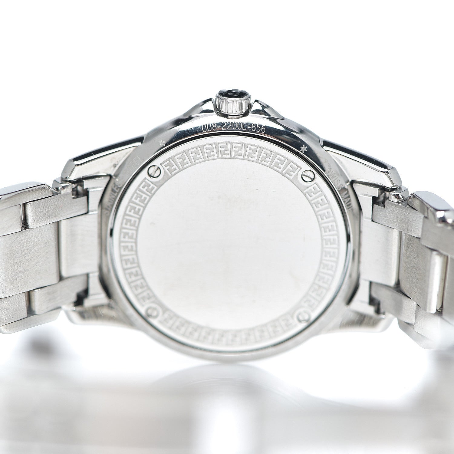Fendi Stainless Steel Diamond Mother of Pearl 30mm Quartz Watch 4 of 5