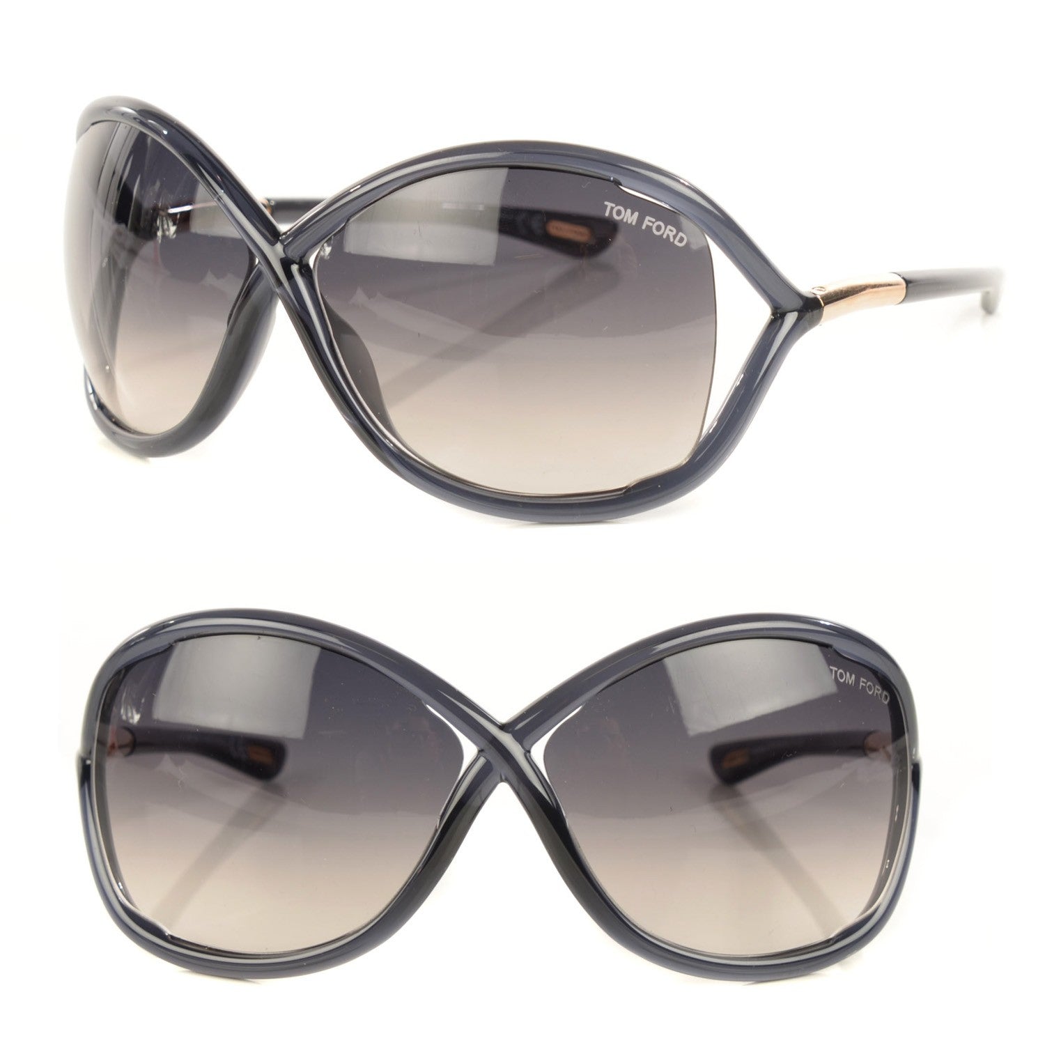 Tom Ford Acetate Whitney Crossover Sunglasses TF9 Dark Grey 1 of 5