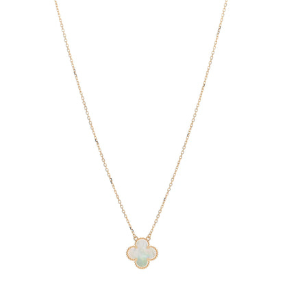 Van Cleef & Arpels VAN CLEEF & ARPELS 18K Yellow Gold Mother of Pearl Vintage Alhambra Pendant Necklace 1 of 5