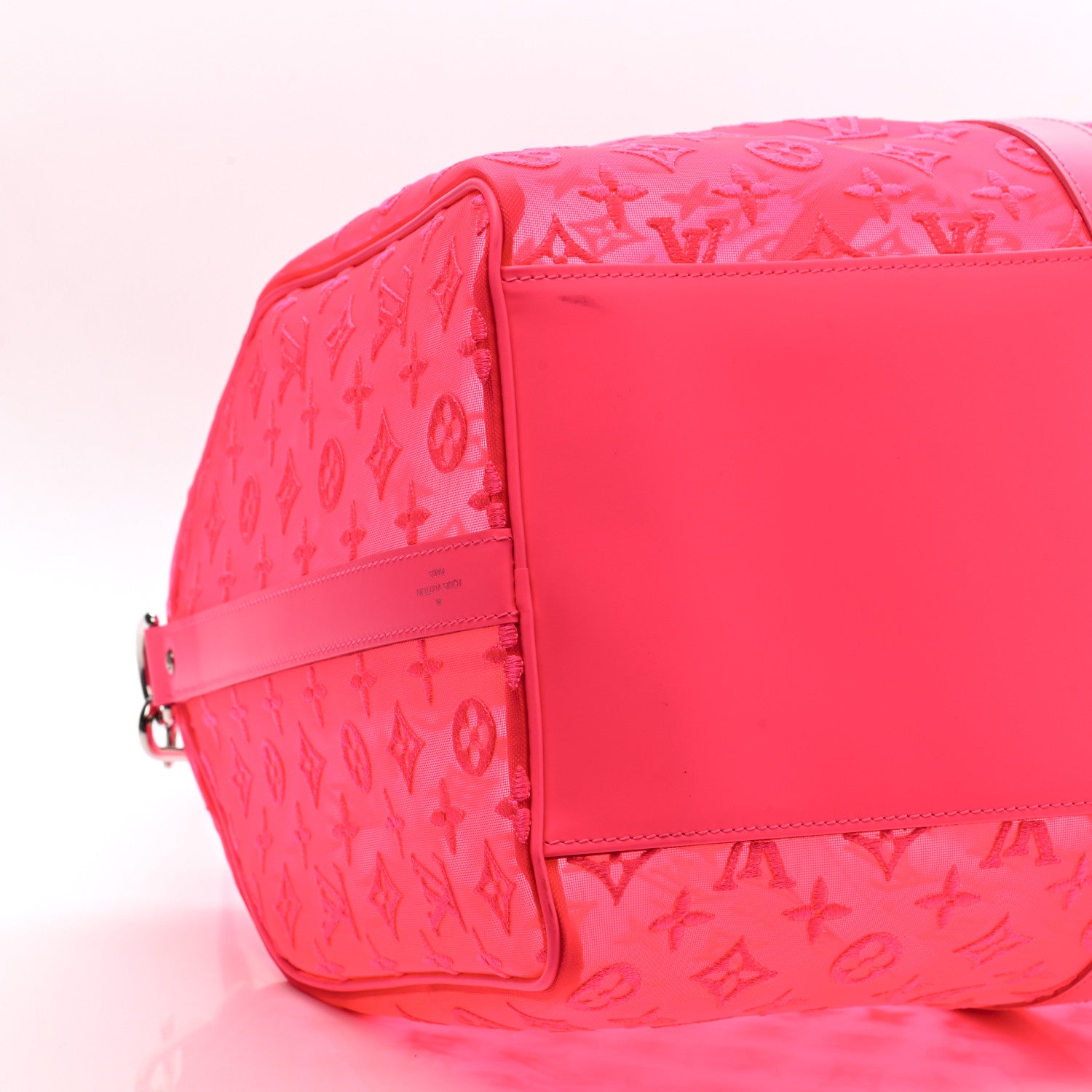 Louis Vuitton Monogram Fluo See Through Keepall Bandouliere 50 Rose 8 of 10