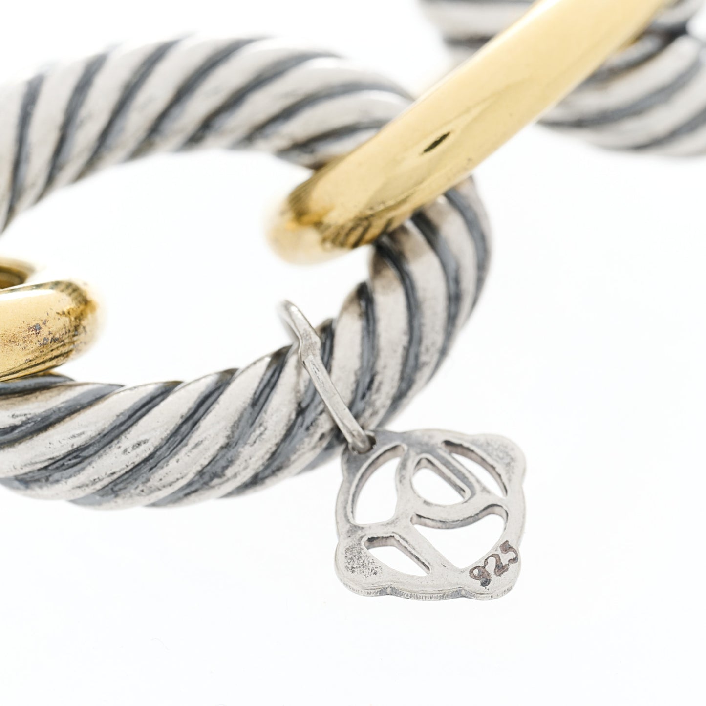 Sterling Silver 18K Yellow Gold 18mm Extra Large Oval Link Bracelet