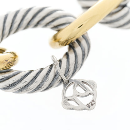 David Yurman Sterling Silver 18K Yellow Gold 18mm Extra Large Oval Link Bracelet 2 of 3
