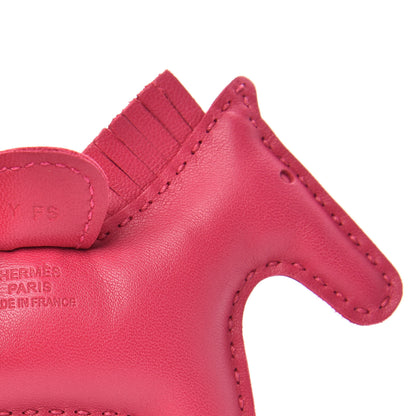 Hermes Milo Lambskin Grigri Rodeo Horse Bag Charm PM Rose Mexico 3 of 4