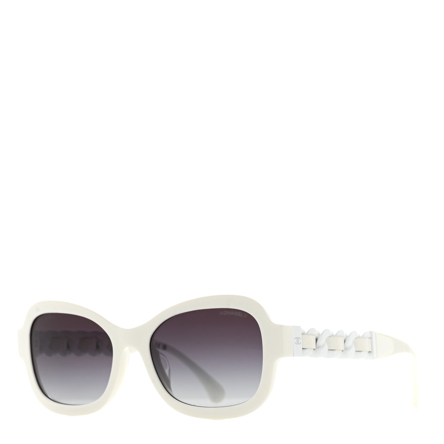 Acetate Chain Sunglasses 5465-Q White
