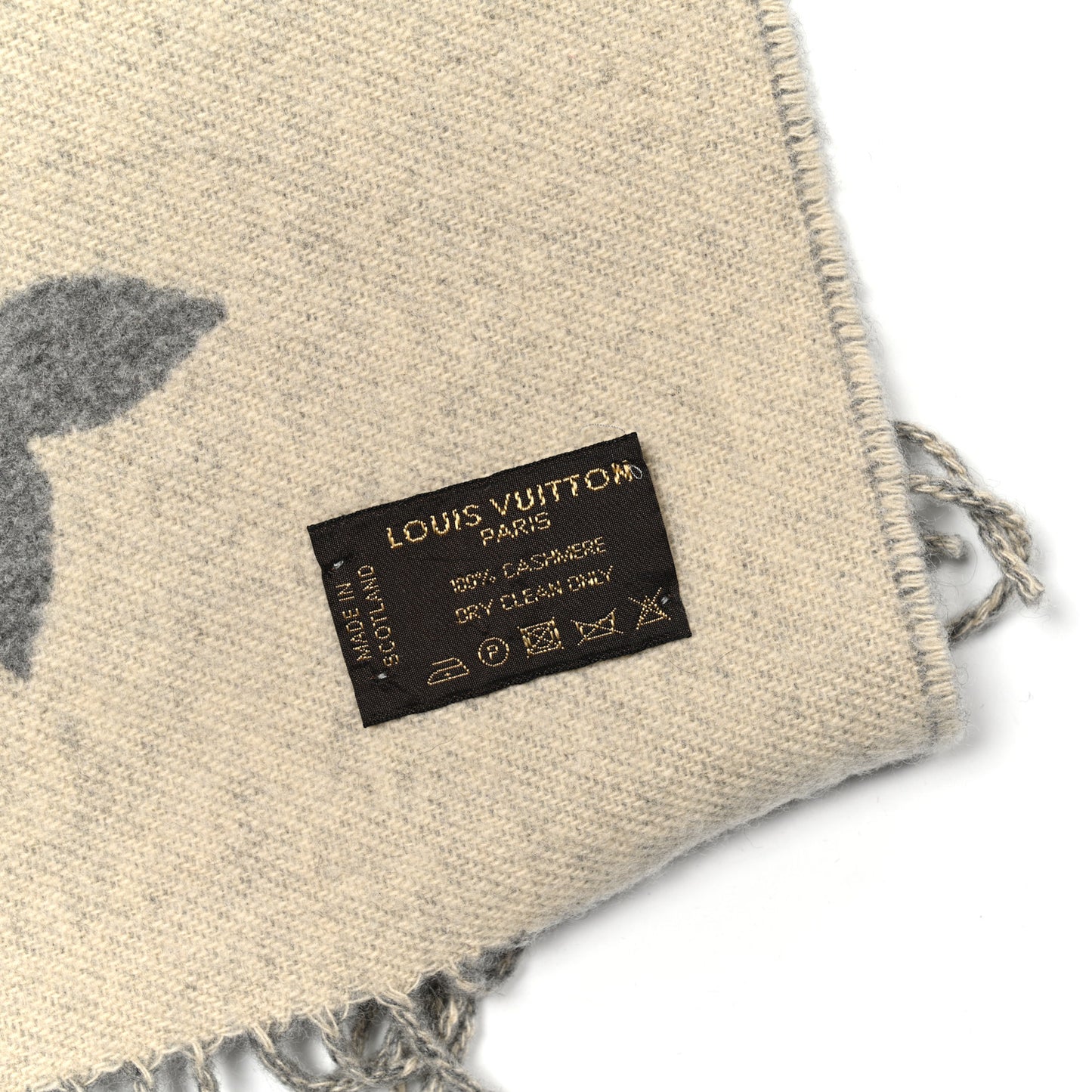 Cashmere Monogram Reykjavik Scarf Grey