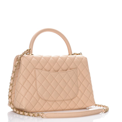 Chanel Caviar Quilted Small Coco Handle Flap Light Beige 3 of 8