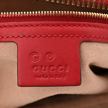 Gucci GG Supreme Monogram Blooms Medium Zippered Bucket Tote Beige Blue Navy Hibiscus Red 6 of 12