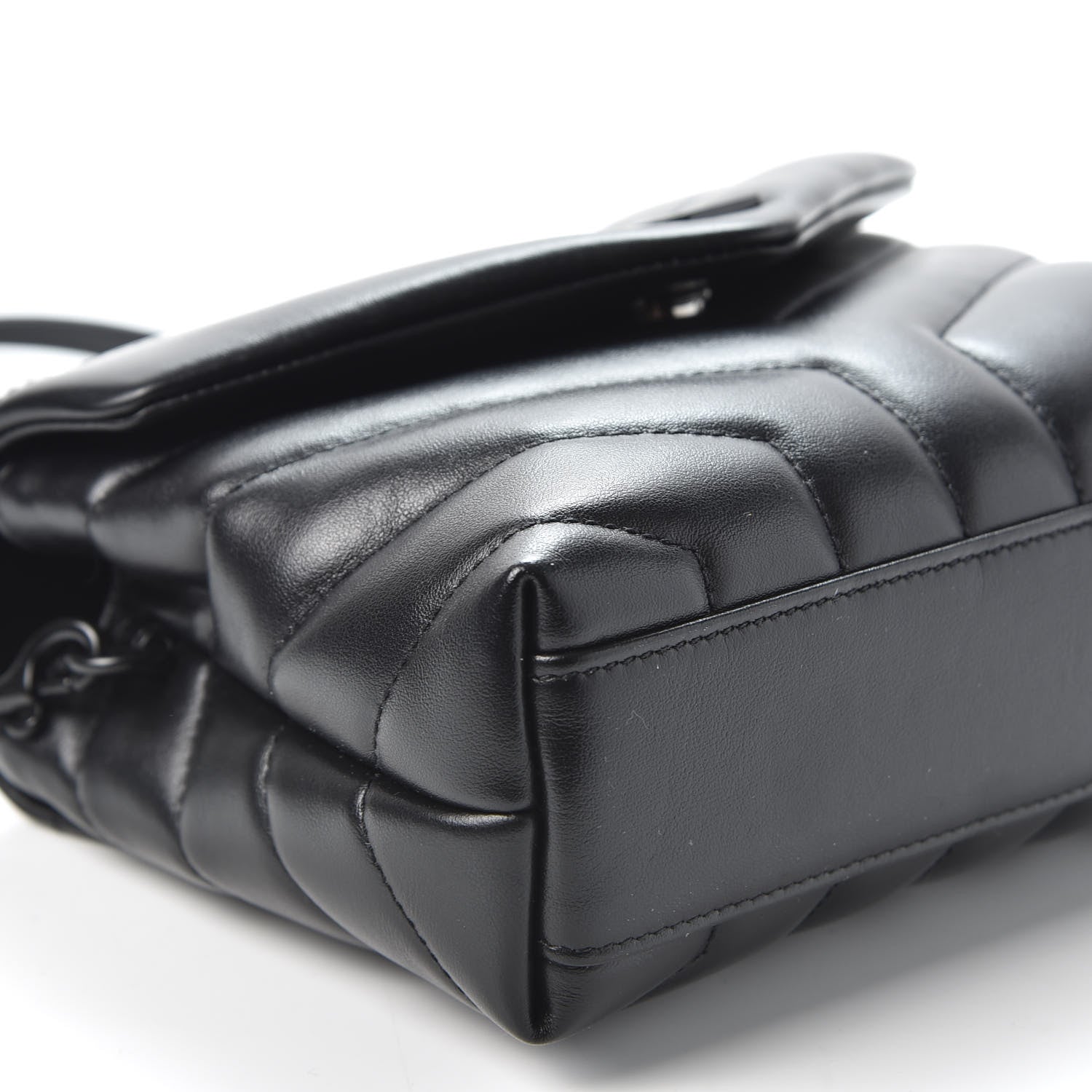 Saint Laurent Calfskin Y Quilted Monogram Toy Loulou Crossbody Bag Black 5 of 11