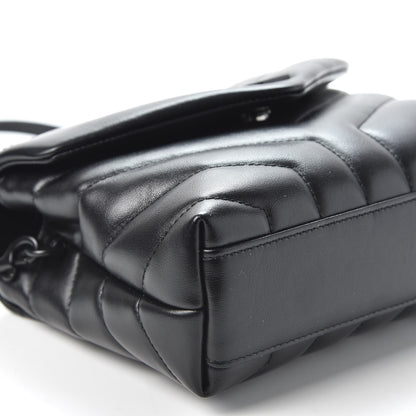 Saint Laurent Calfskin Y Quilted Monogram Toy Loulou Crossbody Bag Black 5 of 11