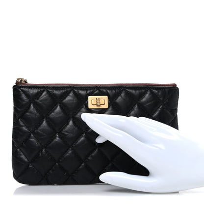 Chanel Aged Calfskin Quilted Medium Reissue Cosmetic Case Black 2 of 7