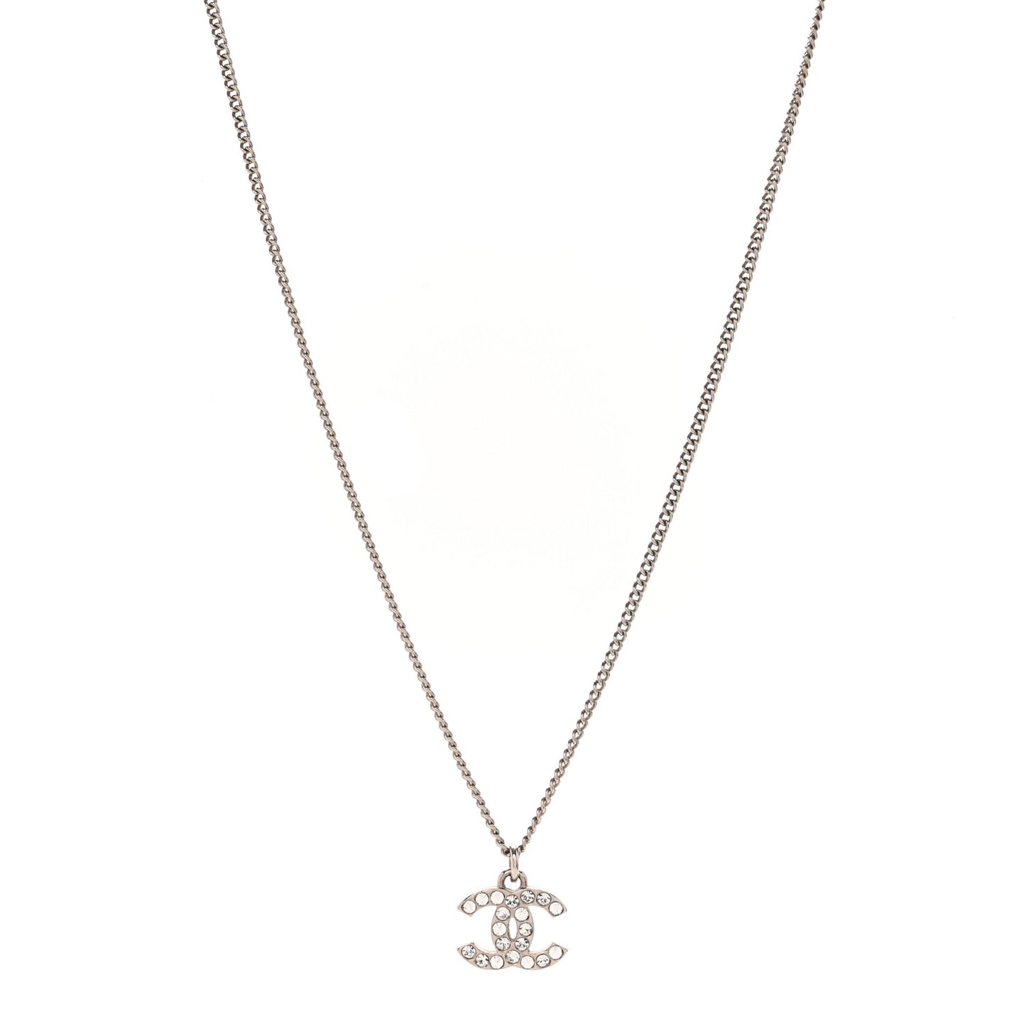 Crystal Timeless CC Necklace Silver