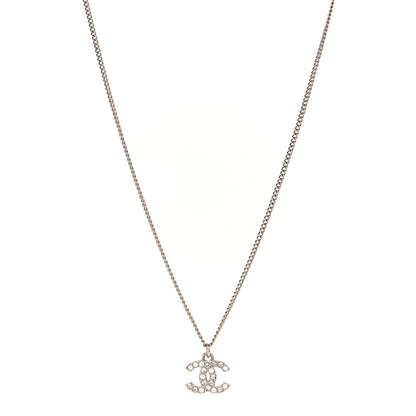 Chanel Crystal Timeless CC Necklace Silver 1 of 7