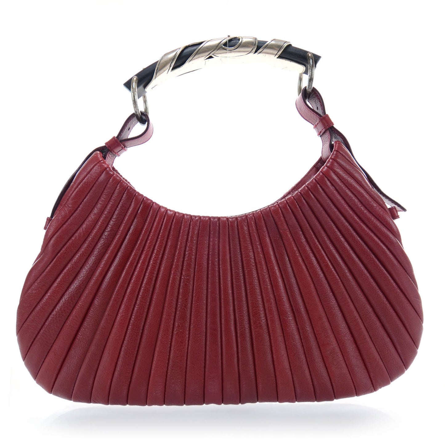Lambskin Pleated Mombasa Hobo Red